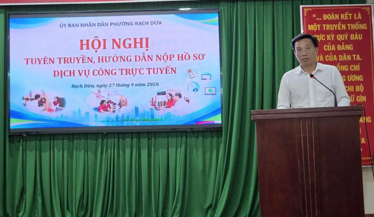 Phường Rạch Dừa hướng dẫn người dân nộp hồ sơ trực tuyến thủ tục đăng ký lại khai sinh